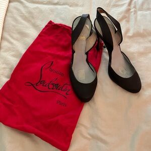 Christian Louboutin Black Sling back Heels
